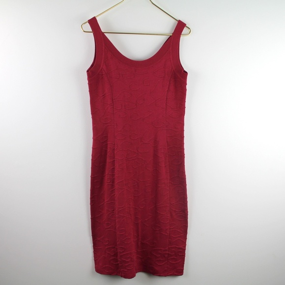 Peruvian Connection Magenta Textured Design Sweater Knit Tank Sleeveless Dress S - Picture 1 of 4